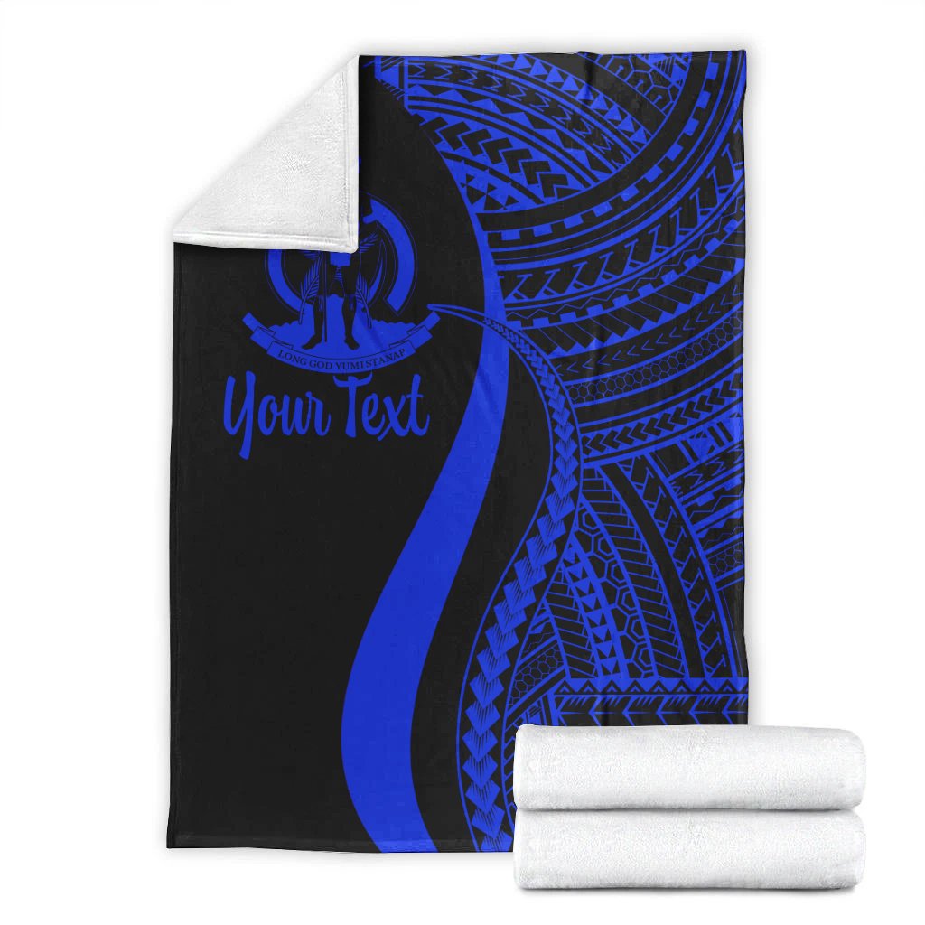 Vanuatu Custom Personalised Premium Blanket - Blue Polynesian Tentacle Tribal Pattern - Polynesian Pride