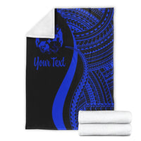 Tonga Custom Personalised Premium Blanket - Blue Polynesian Tentacle Tribal Pattern - Polynesian Pride