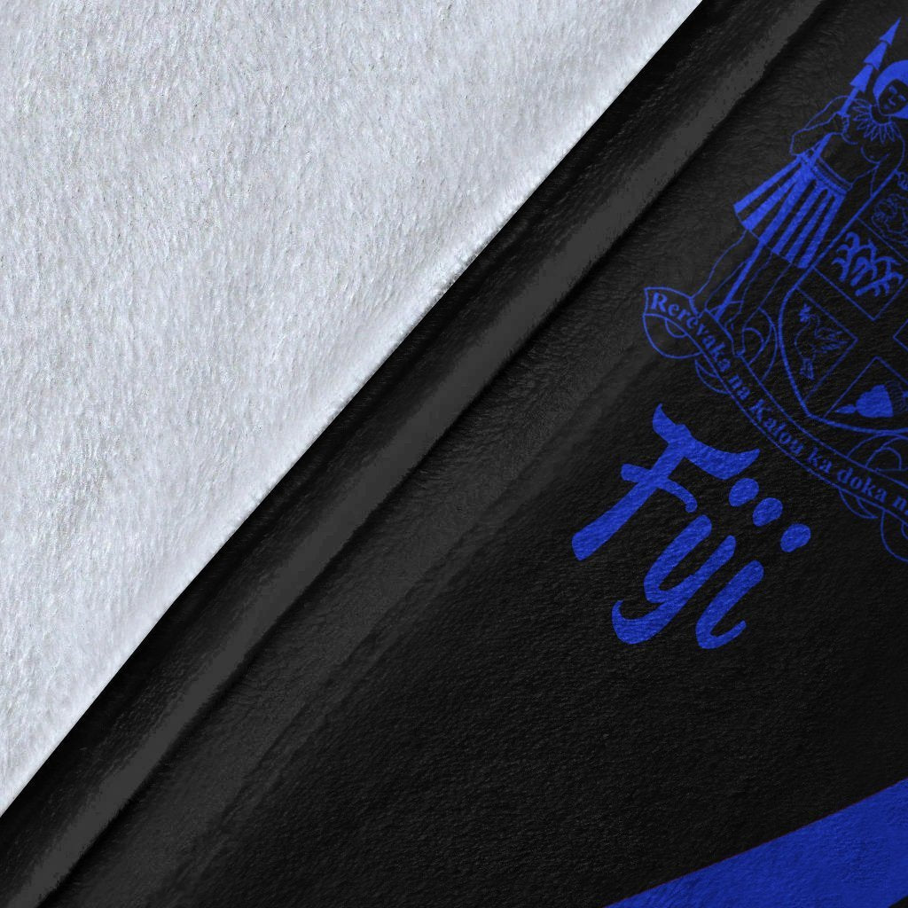 Fiji Premium Blanket - Blue Polynesian Tentacle Tribal Pattern Crest - Polynesian Pride