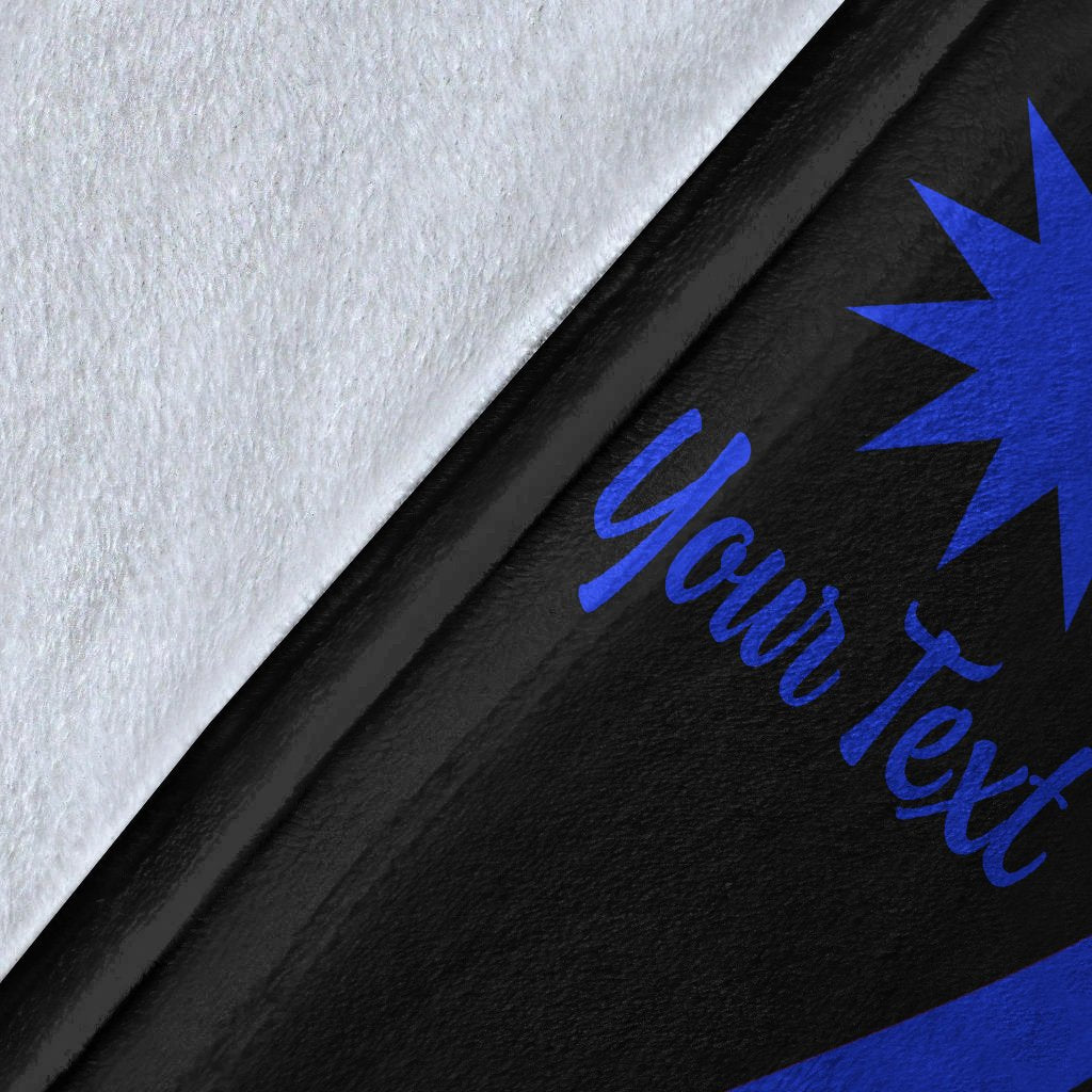 Nauru Custom Personalised Premium Blanket - Blue Polynesian Tentacle Tribal Pattern - Polynesian Pride