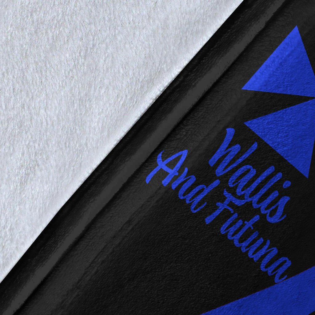 Wallis And Futuna Premium Blanket - Blue Polynesian Tentacle Tribal Pattern - Polynesian Pride
