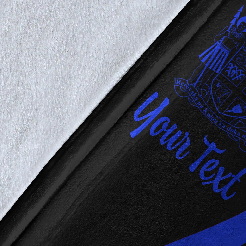 Fiji Custom Personalised Premium Blanket - Blue Polynesian Tentacle Tribal Pattern Crest - Polynesian Pride