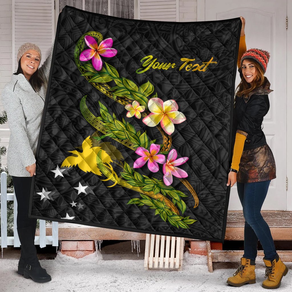 Papua New Guinea Polynesian Custom Personalised Quilt - Plumeria Tribal - Polynesian Pride