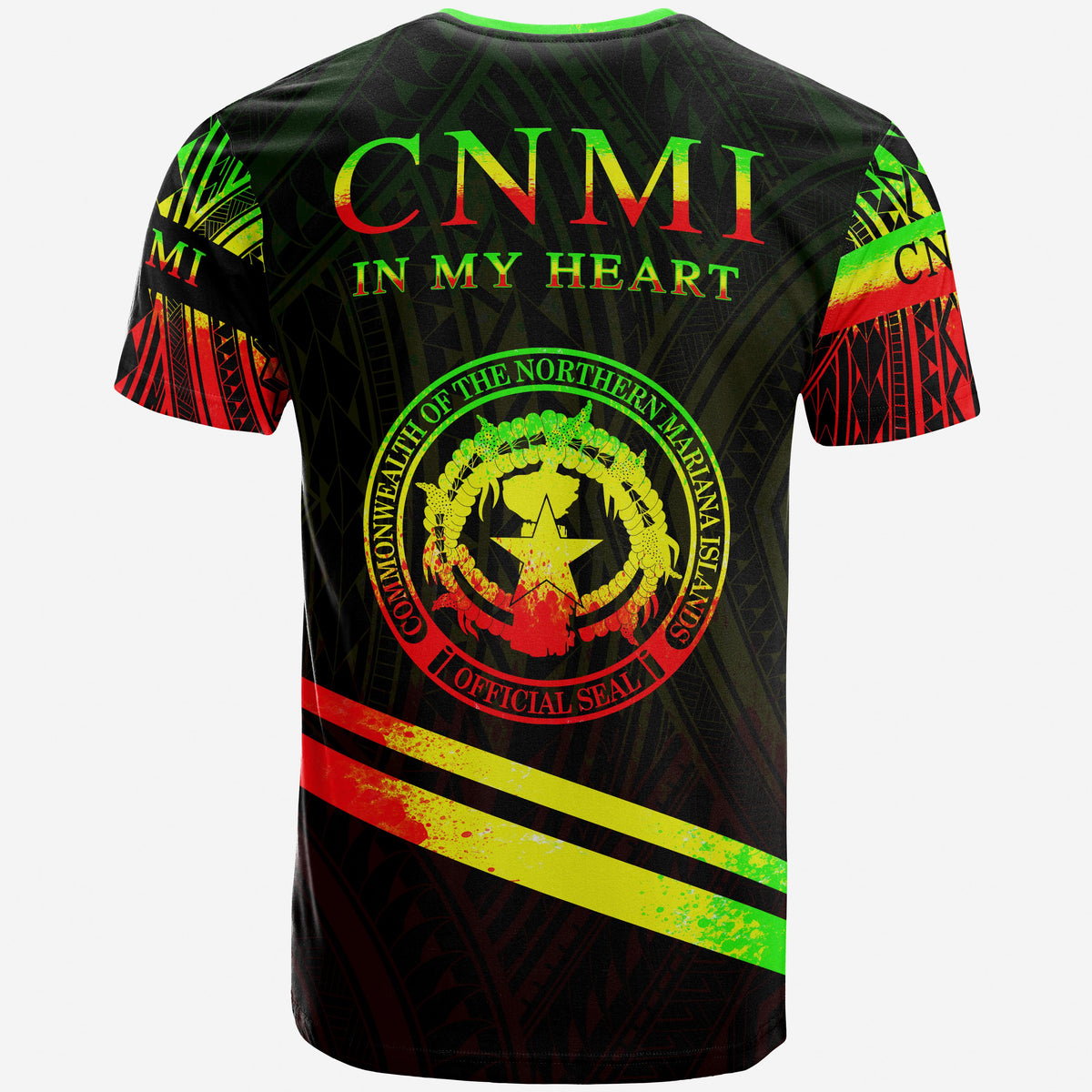 Northern Mariana Islands T Shirt In My Heart Style Reggae Polynesian Patterns - Polynesian Pride
