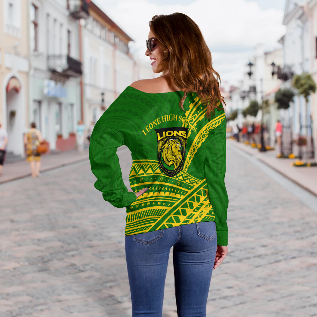 (Custom Personalised) Leone High School Pride Women Off Shoulder Sweater - LT12 - Polynesian Pride