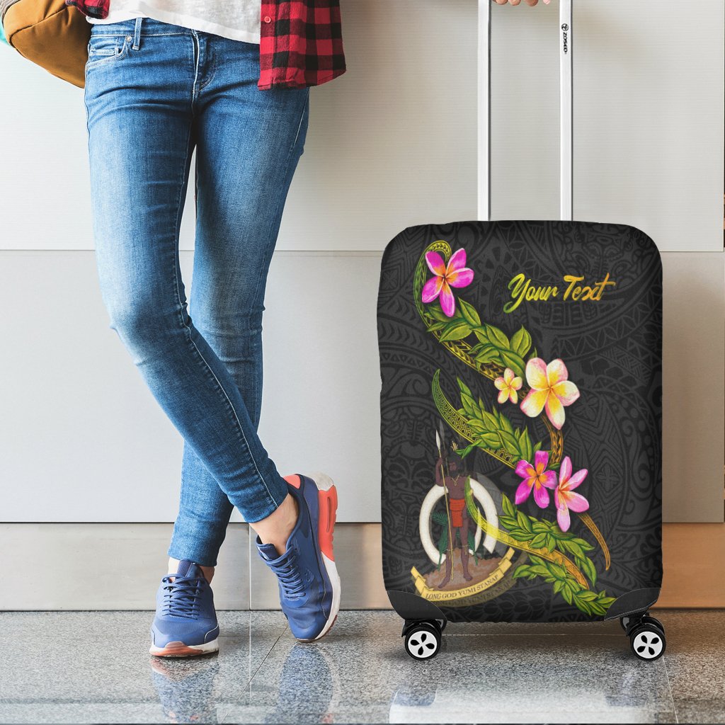 Vanuatu Polynesian Custom Personalised Luggage Covers - Plumeria Tribal - Polynesian Pride