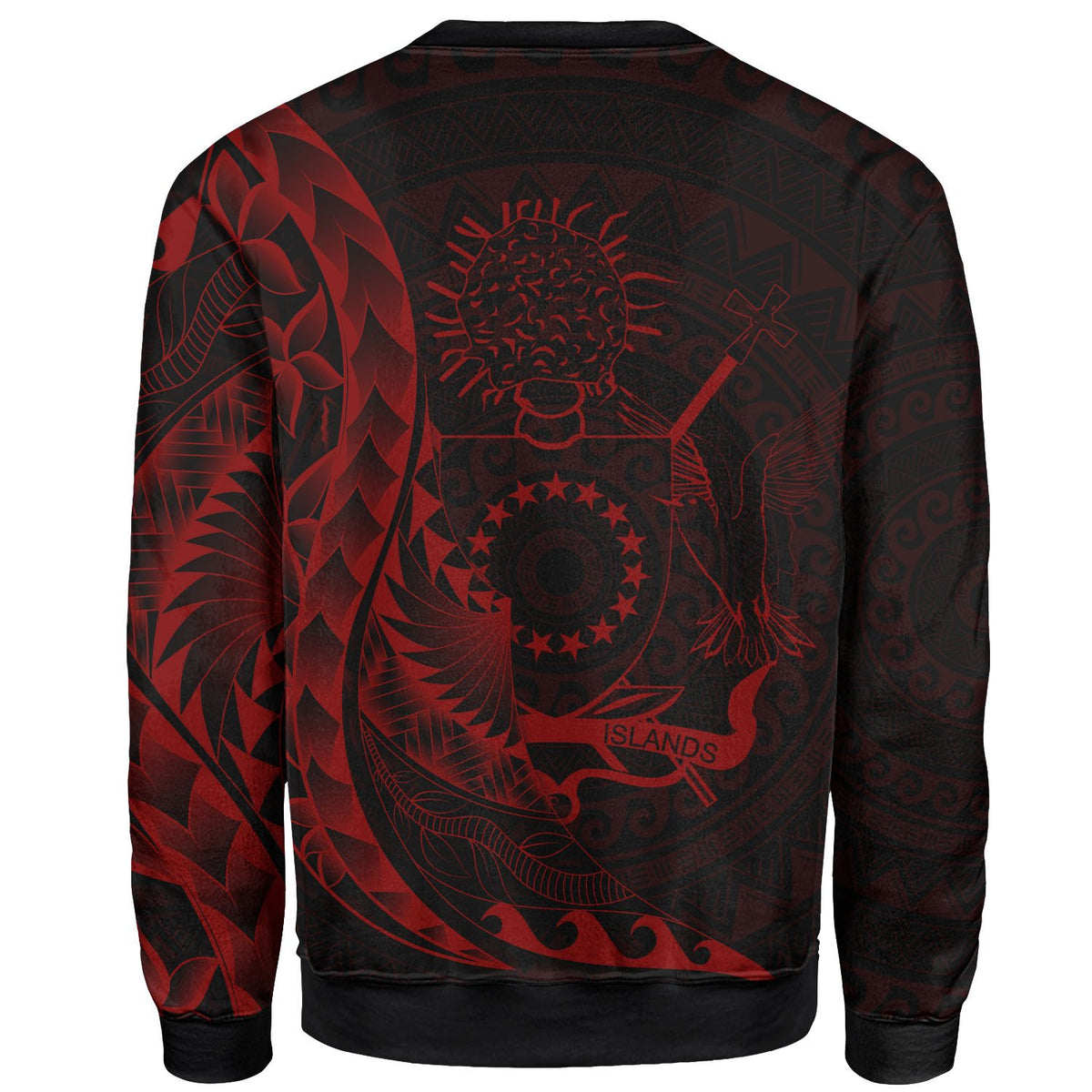 Cook Islands Sweatshirt - Polynesian Pattern Style Red Color - Polynesian Pride