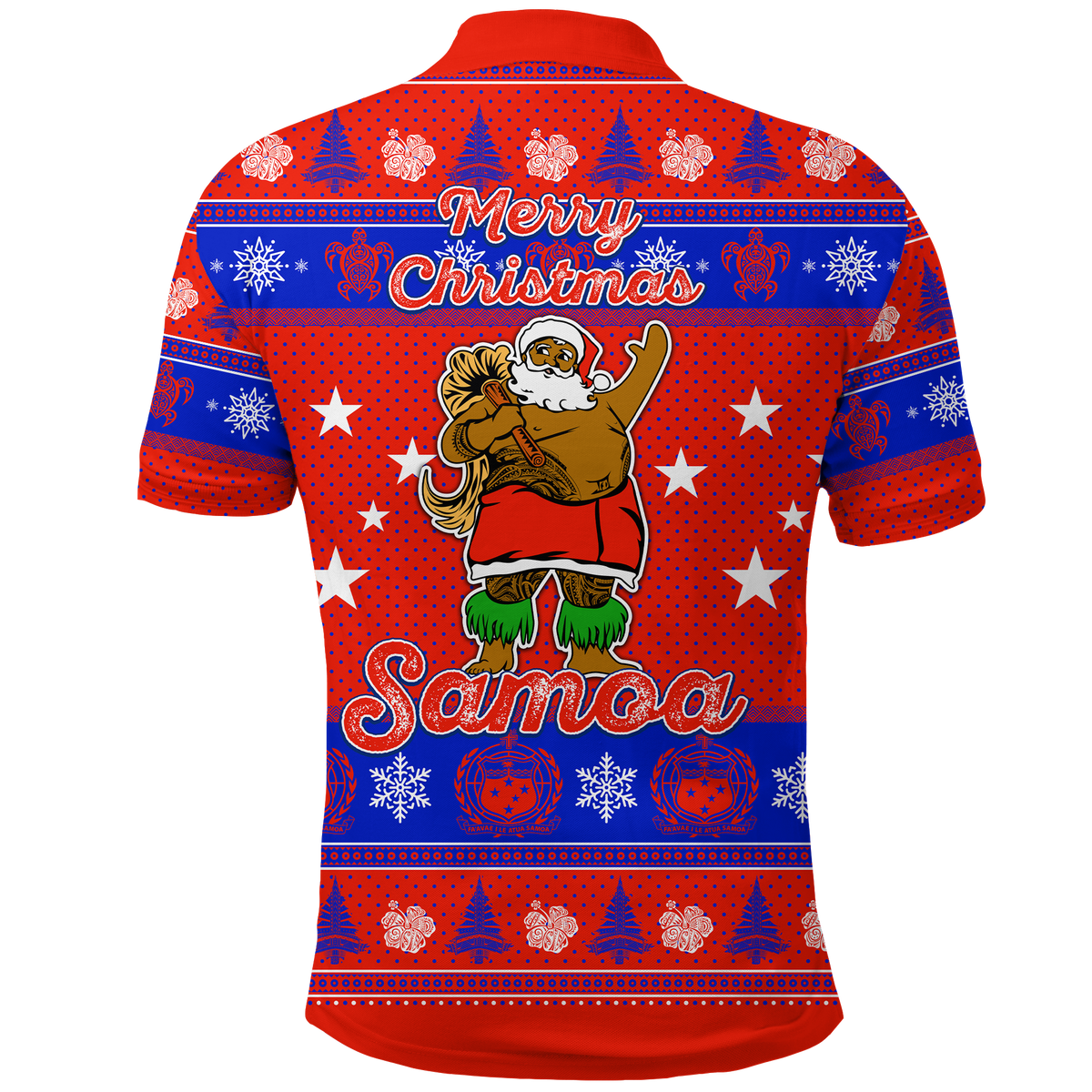 Samoa Christmas Maunia Le Kilisimasi Santa Polynesia Tatoo Polo Shirt LT2 - Polynesian Pride