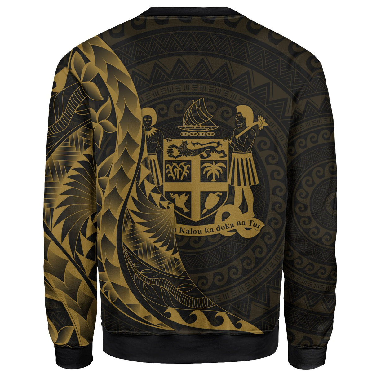 Fiji Sweatshirt - Polynesian Pattern Style Gold Color - Polynesian Pride