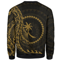 Chuuk Sweatshirt - Custom Personalised Polynesian Pattern Style Gold Color - Polynesian Pride