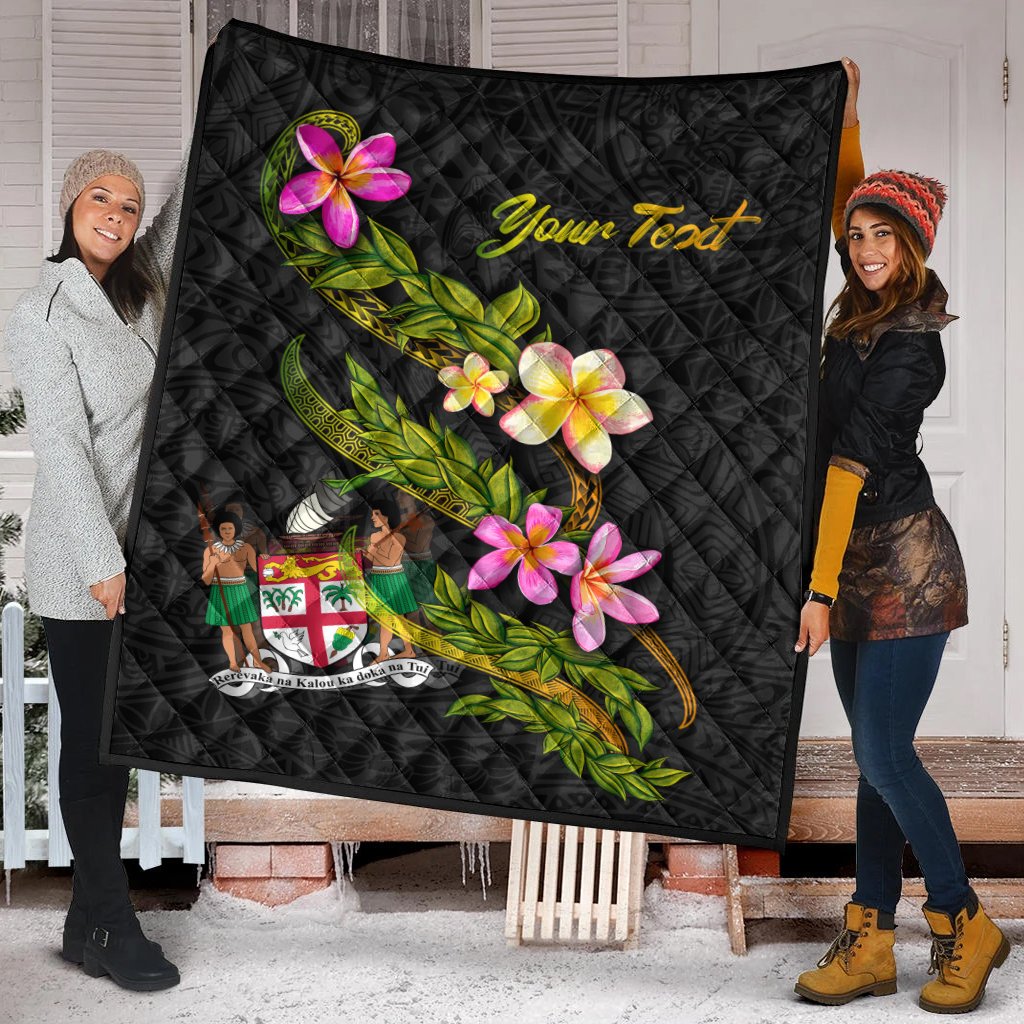 Fiji Polynesian Custom Personalised Quilt - Plumeria Tribal - Polynesian Pride