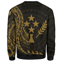 Kosrae Sweatshirt - Polynesian Pattern Style Gold Color - Polynesian Pride