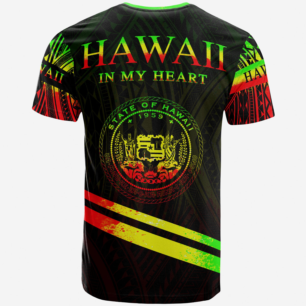 Hawaii T Shirt In My Heart Style Reggae Polynesian Patterns - Polynesian Pride