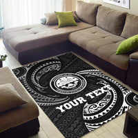 Federated States Of Micronesia Custom Personalised Area Rug - White Tribal Wave - Polynesian Pride