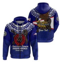 Custom American Samoa Independence Anniversary Pride Hoodie LT12 Zip Hoodie Blue - Polynesian Pride