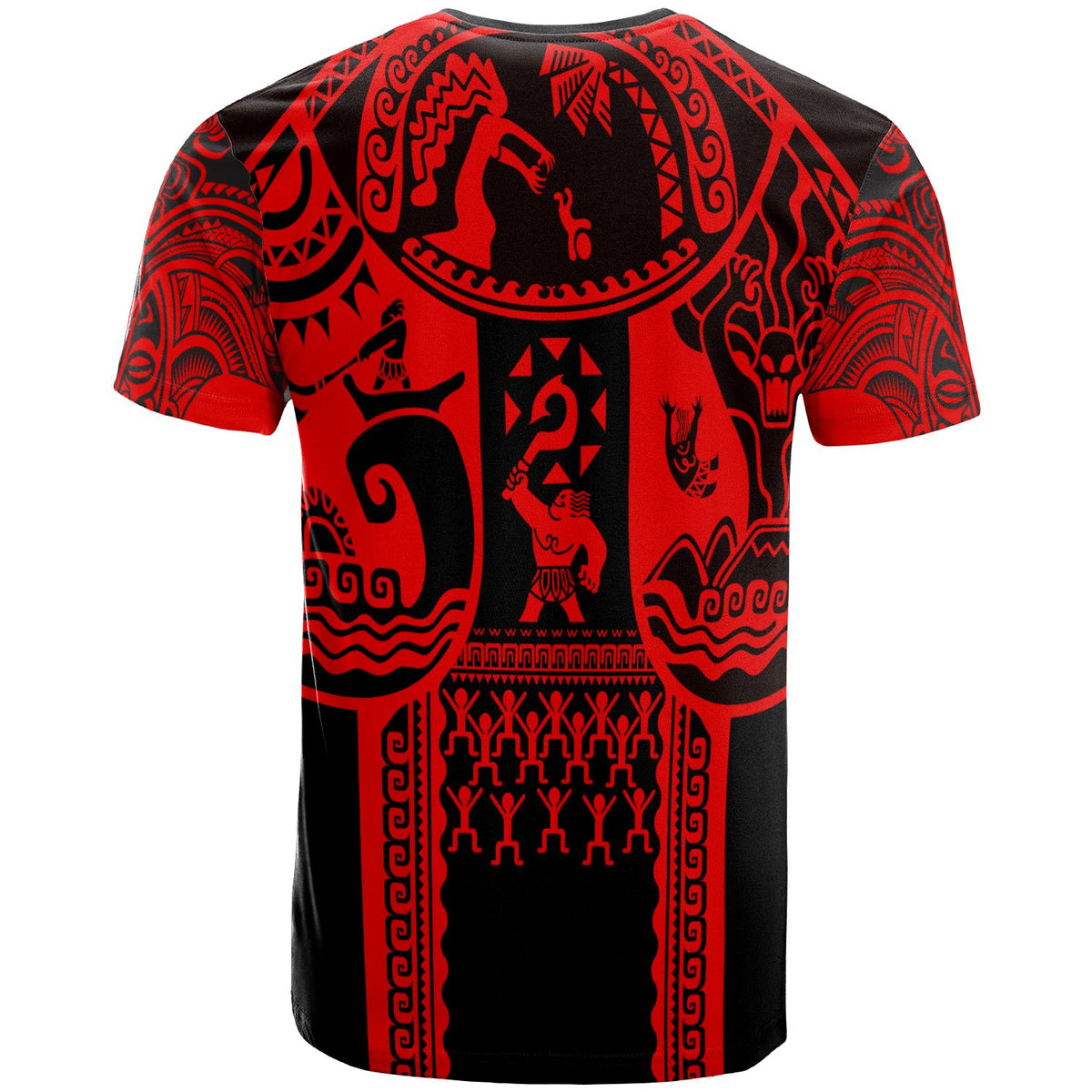 Polynesian T Shirt Polynesian Patterns Maui Tattoo (Red) - Polynesian Pride