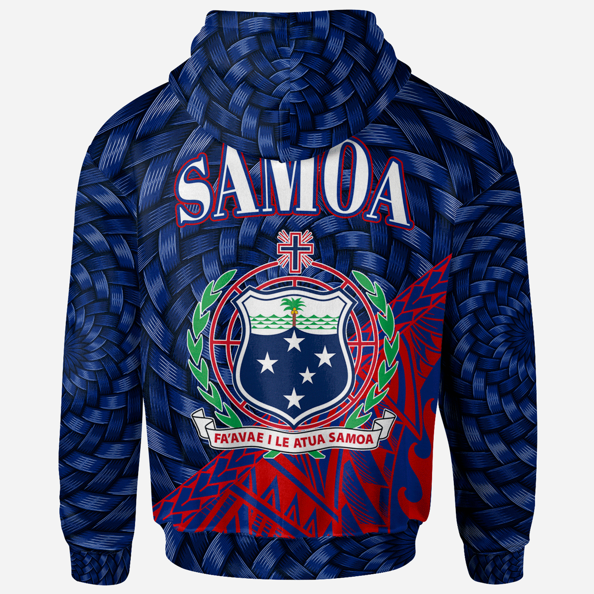 Samoa Hoodie Nofoalii Polynesian Patterns With Bamboo - Polynesian Pride