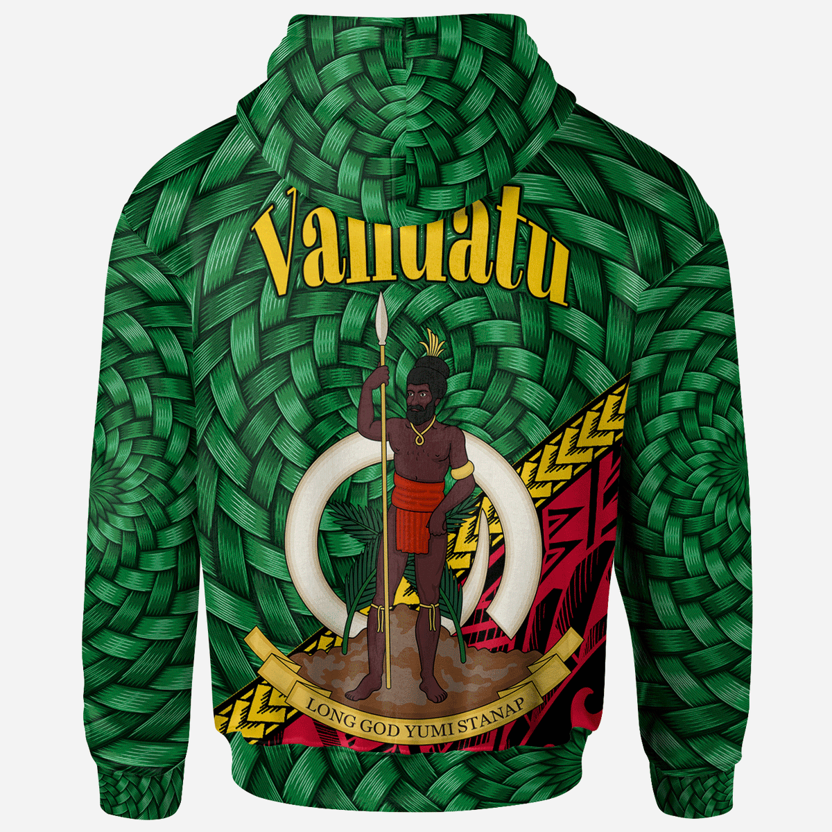 Vanuatu Hoodie Port Olry Polynesian Patterns With Bamboo - Polynesian Pride