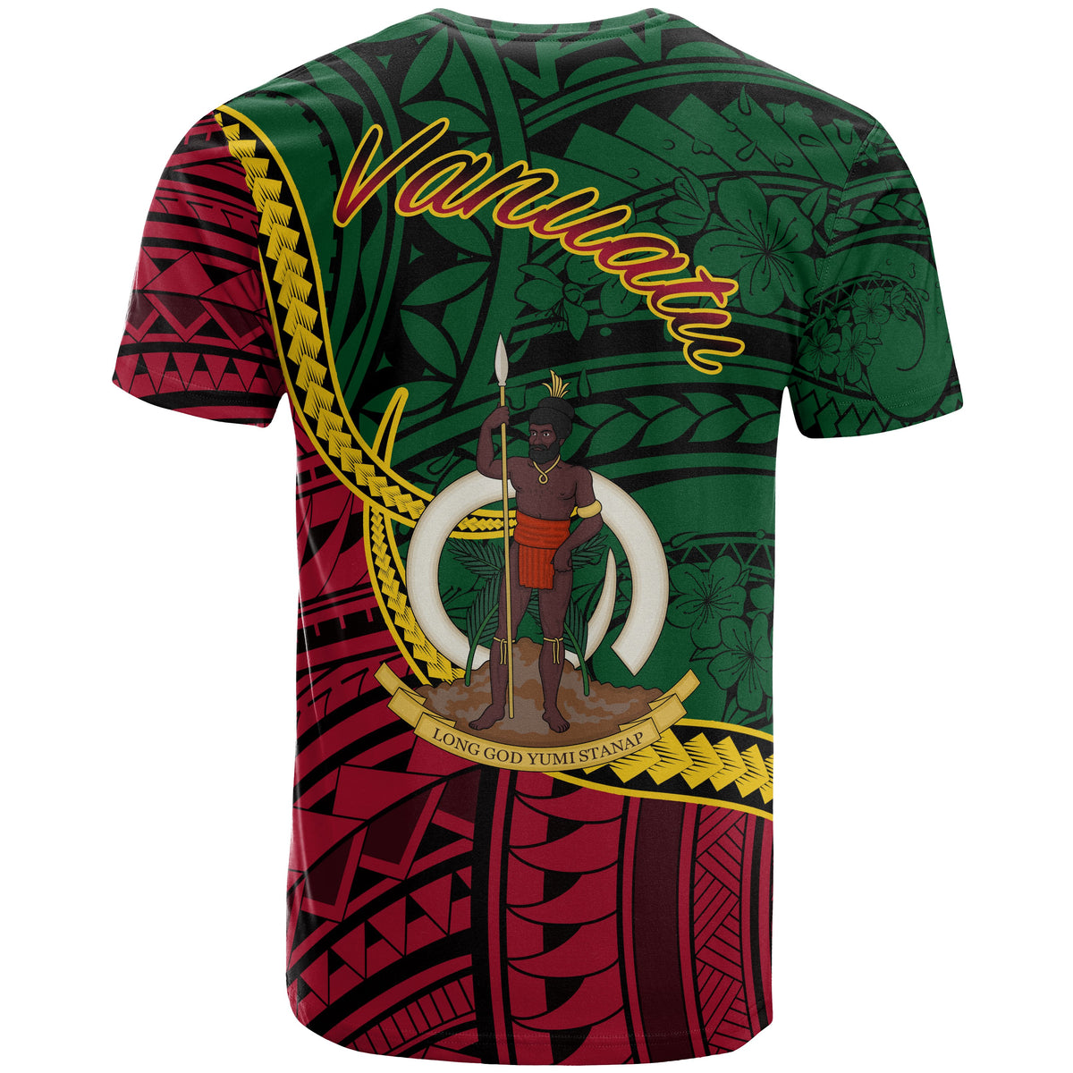 Vanuatu T Shirt Lopevi Seal of Vanuatu Polynesian Patterns - Polynesian Pride