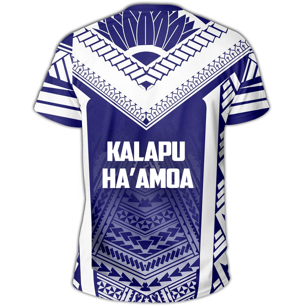 KALAPU HAAMOA American Samoa Coat Of Arms Polynesian T shirt Active Blue LT13 - Polynesian Pride