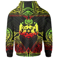 Tonga Custom Hoodie Coat of rms With Patterns Reggae Color - Polynesian Pride