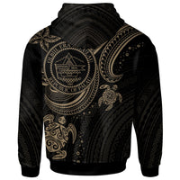 Palau Custom Hoodie Gold Turtle - Polynesian Pride