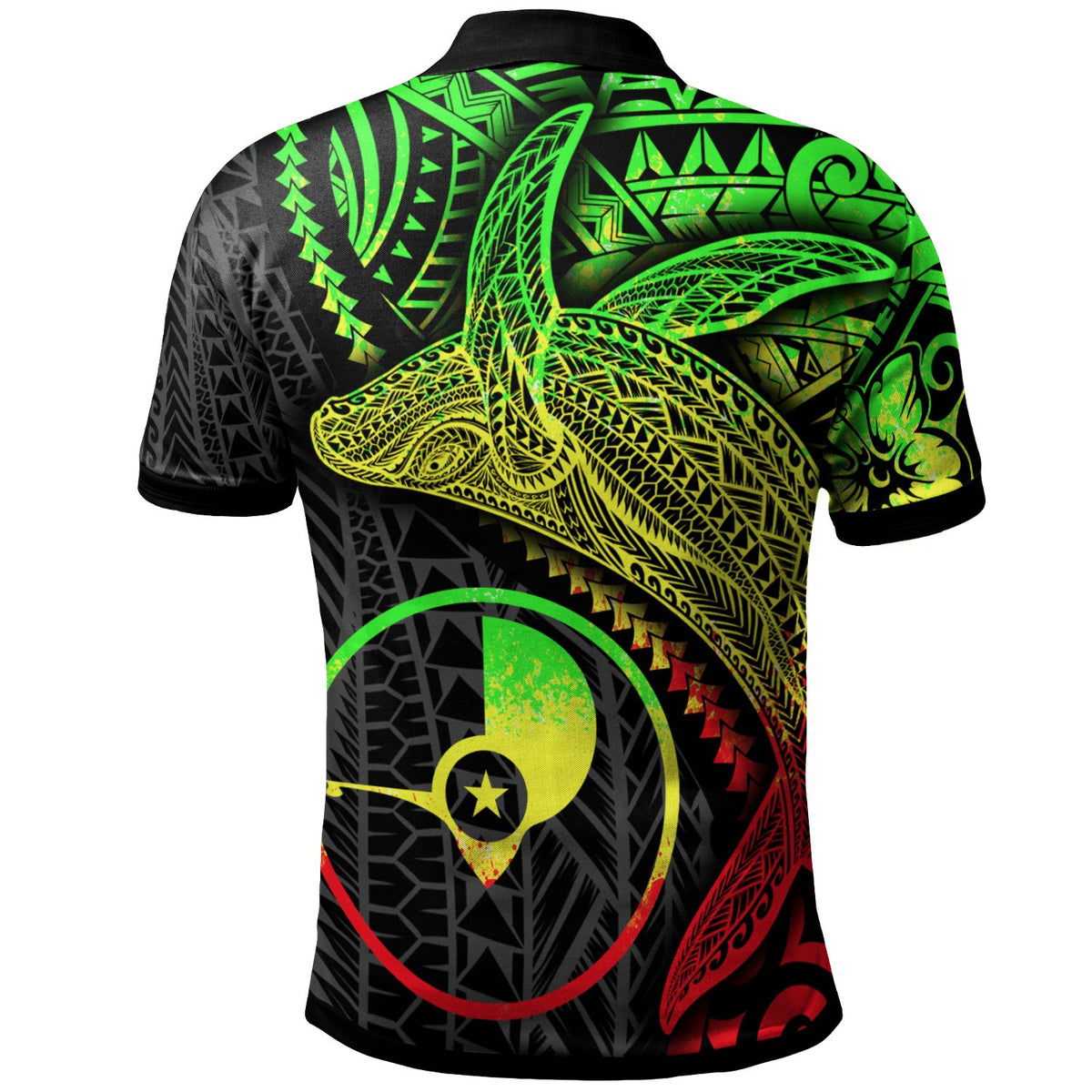 Yap Polo Shirt Humpback Whale and Coat of Arms Reggae - Polynesian Pride