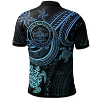 Palau Custom Polo Shirt Blue Turtle - Polynesian Pride