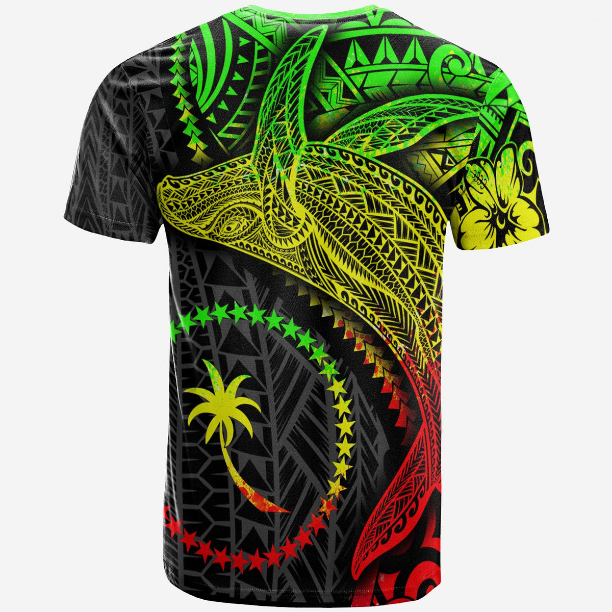Chuuk T Shirt Humpback Whale & Coat of Arms Reggae - Polynesian Pride
