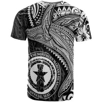 Northern Mariana Islands T Shirt Humpback Whale & Coat of Arms White - Polynesian Pride
