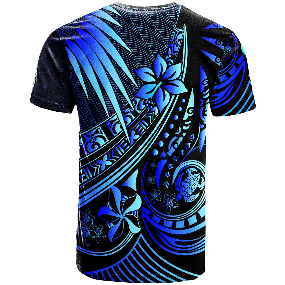 Samoa T Shirt The Flow of The Ocean Blue - Polynesian Pride