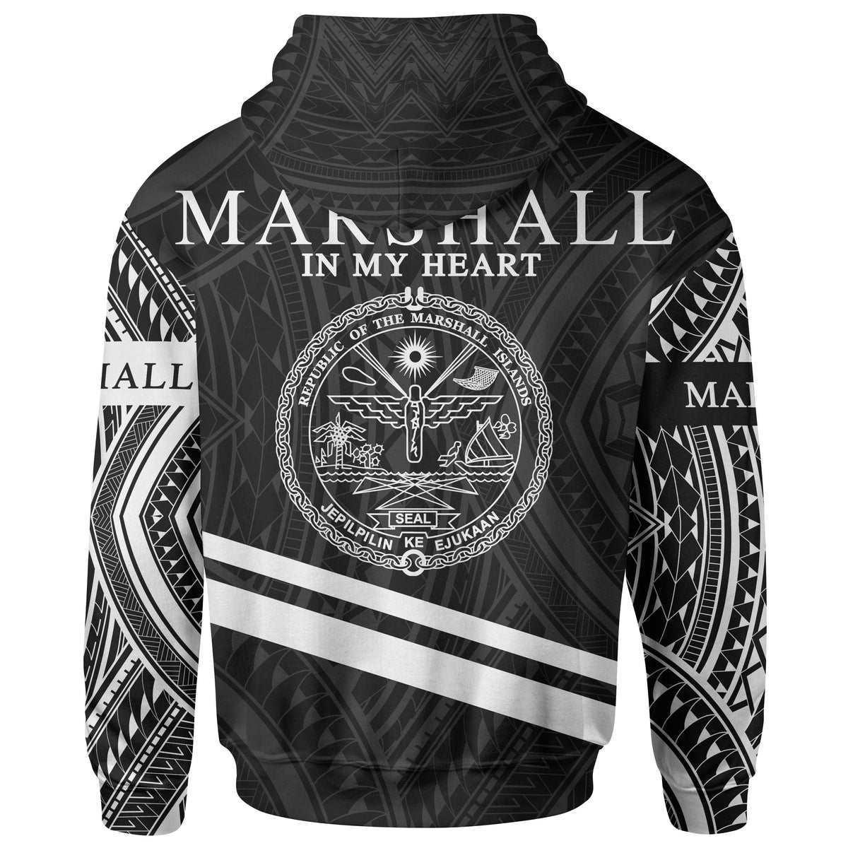 Marshall Islands Zip Hoodie In My Heart Style Polynesian Patterns - Polynesian Pride
