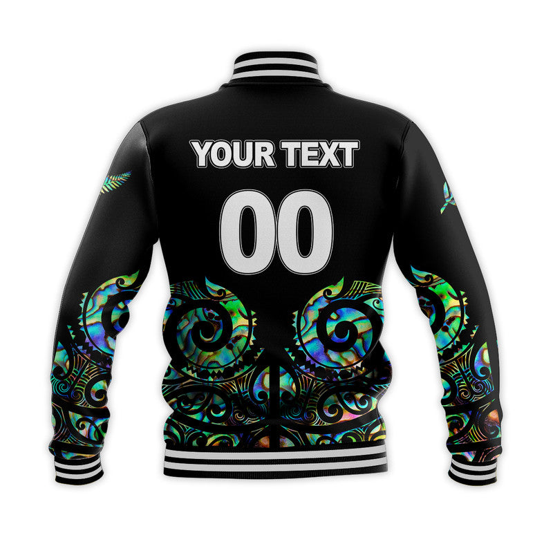 (Custom Personalised) New Zealand Rugby Baseball Jacket - Maori Fern Papua Shell style LT6 - Polynesian Pride