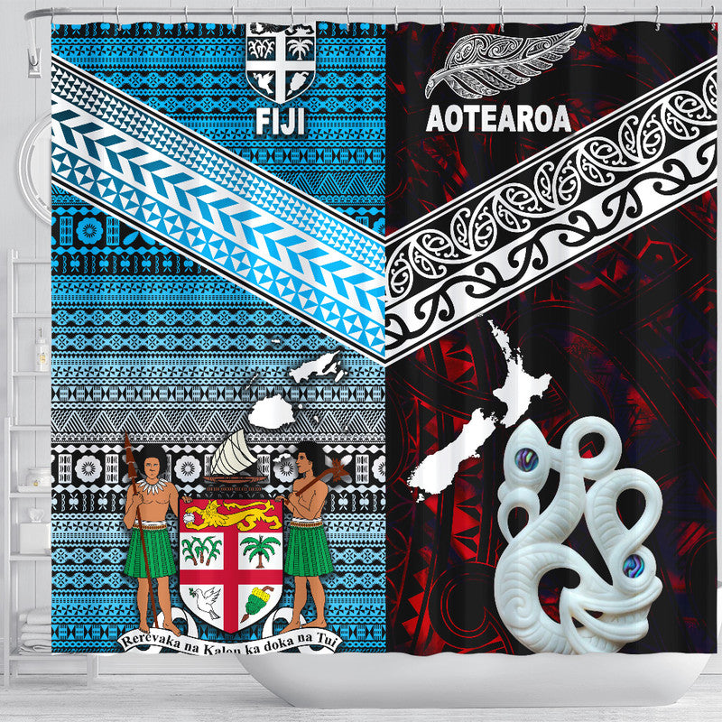 New Zealand And Fiji Bathroom Set Together - Red LT8 - Polynesian Pride