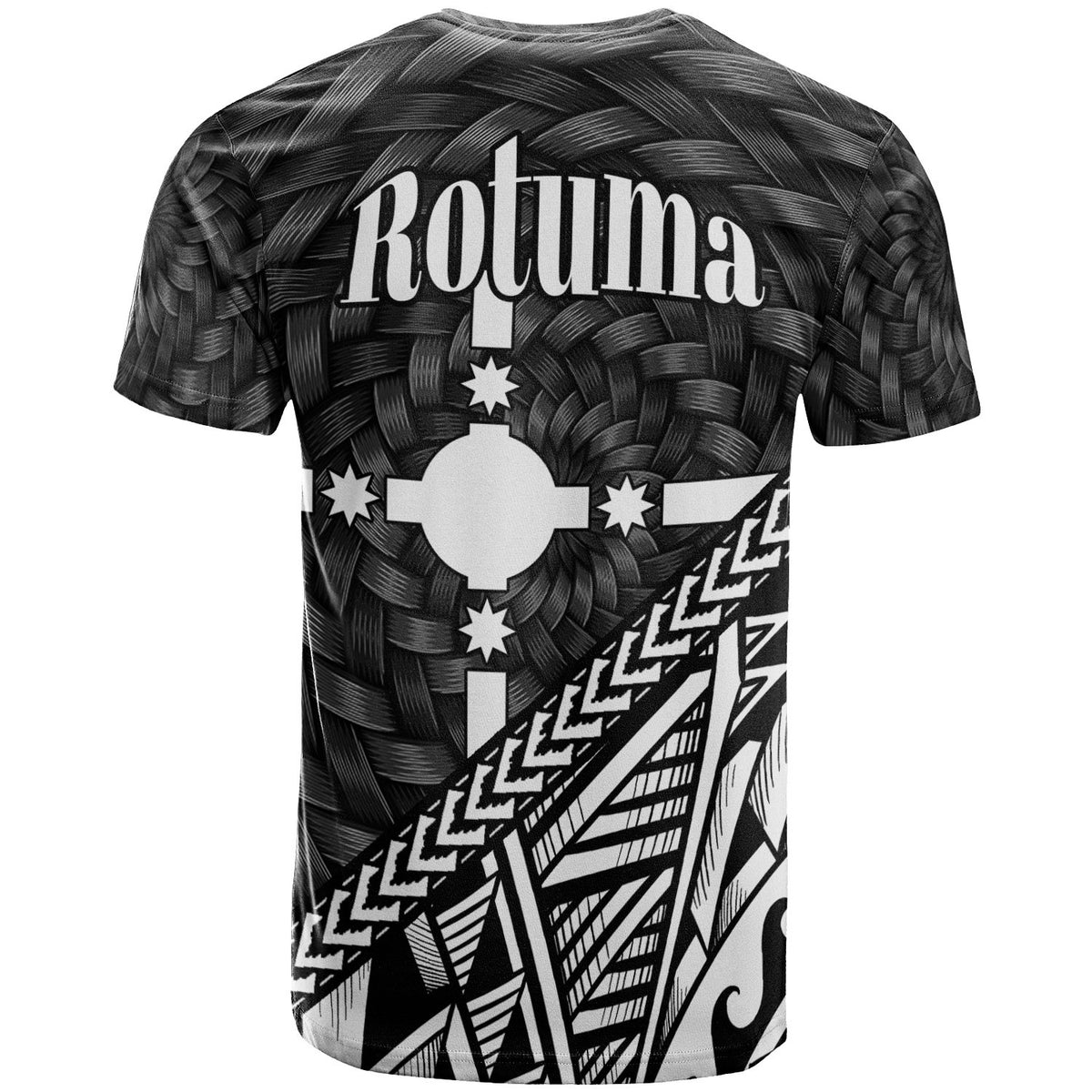 Rotuma T Shirt Custom White Tapa Patterns With Bamboo - Polynesian Pride