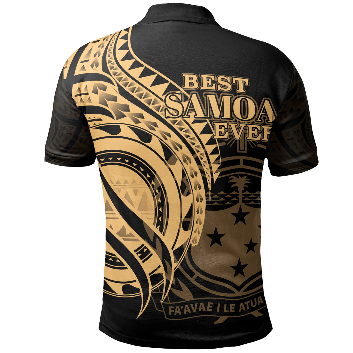 Samoa Polo Shirt Gold Color Polynesian Patterns Best Samoa Ever - Polynesian Pride