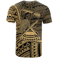 American Samoa T Shirt Fagaalu Polynesian Gold Patterns - Polynesian Pride