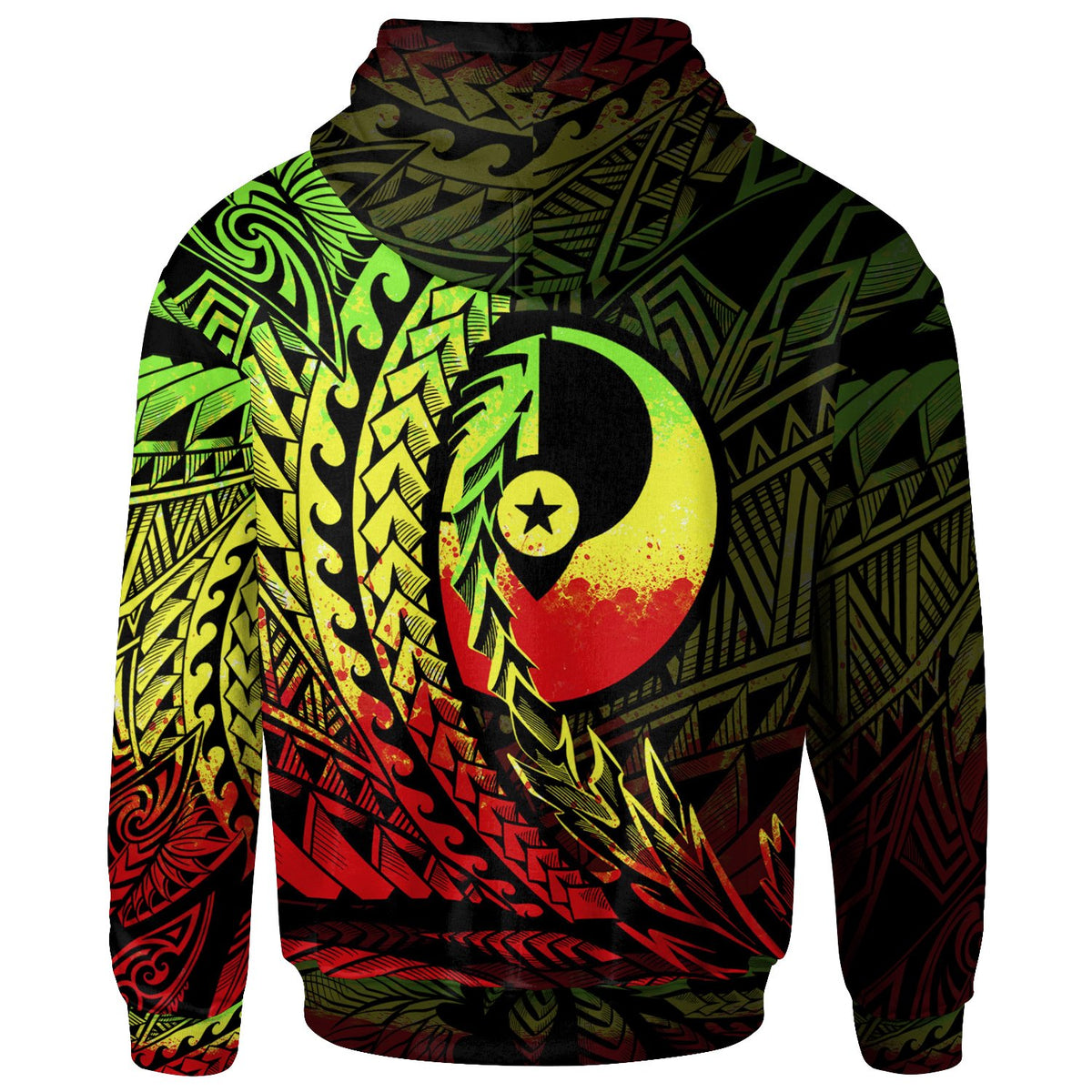 Yap State Hoodie Reggae Custom Wings Style - Polynesian Pride