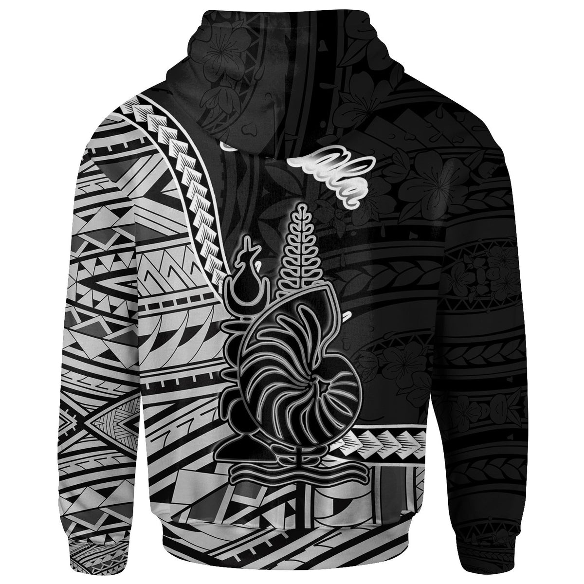 New Caledonia Islands Zip Hoodie Canala Seal of New Caledonia Polynesian Patterns - Polynesian Pride