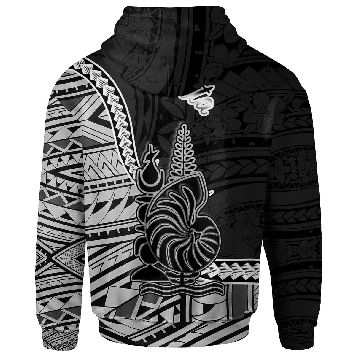 New Caledonia Islands Hoodie Paita Seal of New Caledonia Polynesian Patterns - Polynesian Pride