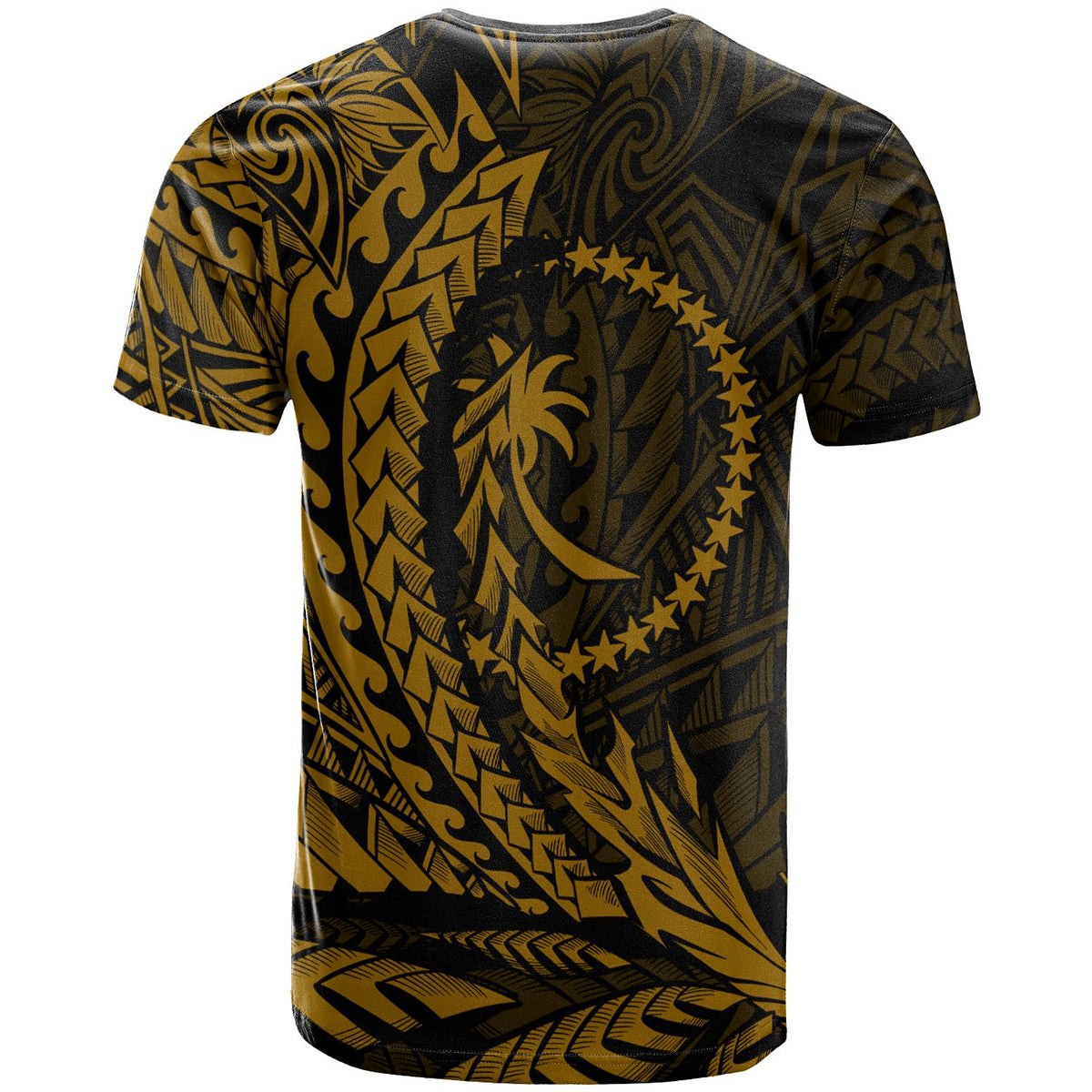 Chuuk State T Shirt Gold Custom Wings Style - Polynesian Pride
