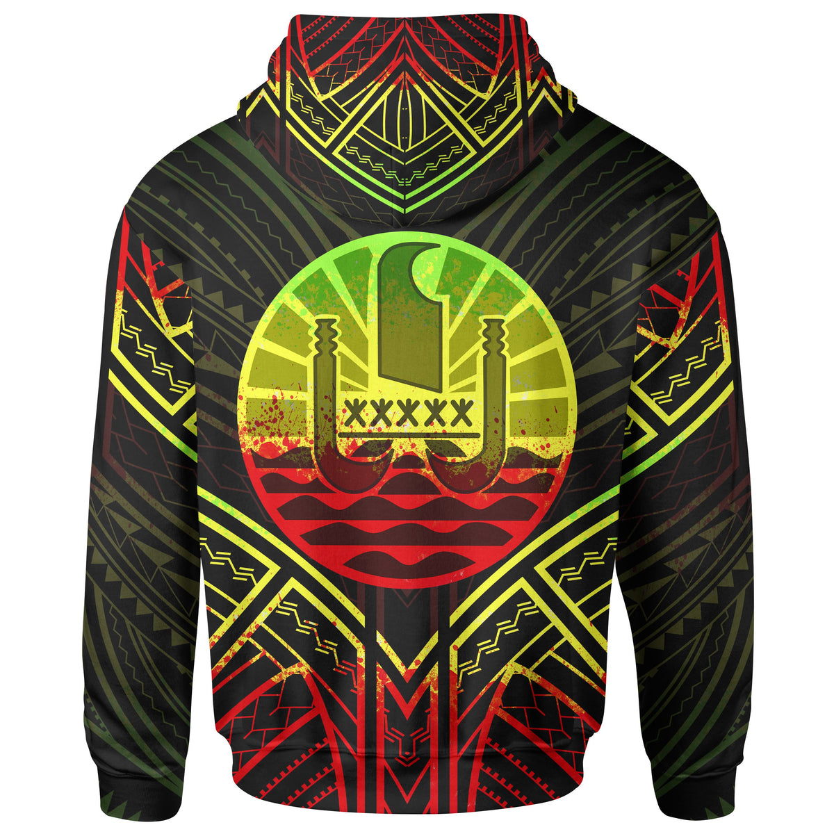 French Polynesia Hoodie French Polynesia Seal Reggae Tribal Patterns - Polynesian Pride