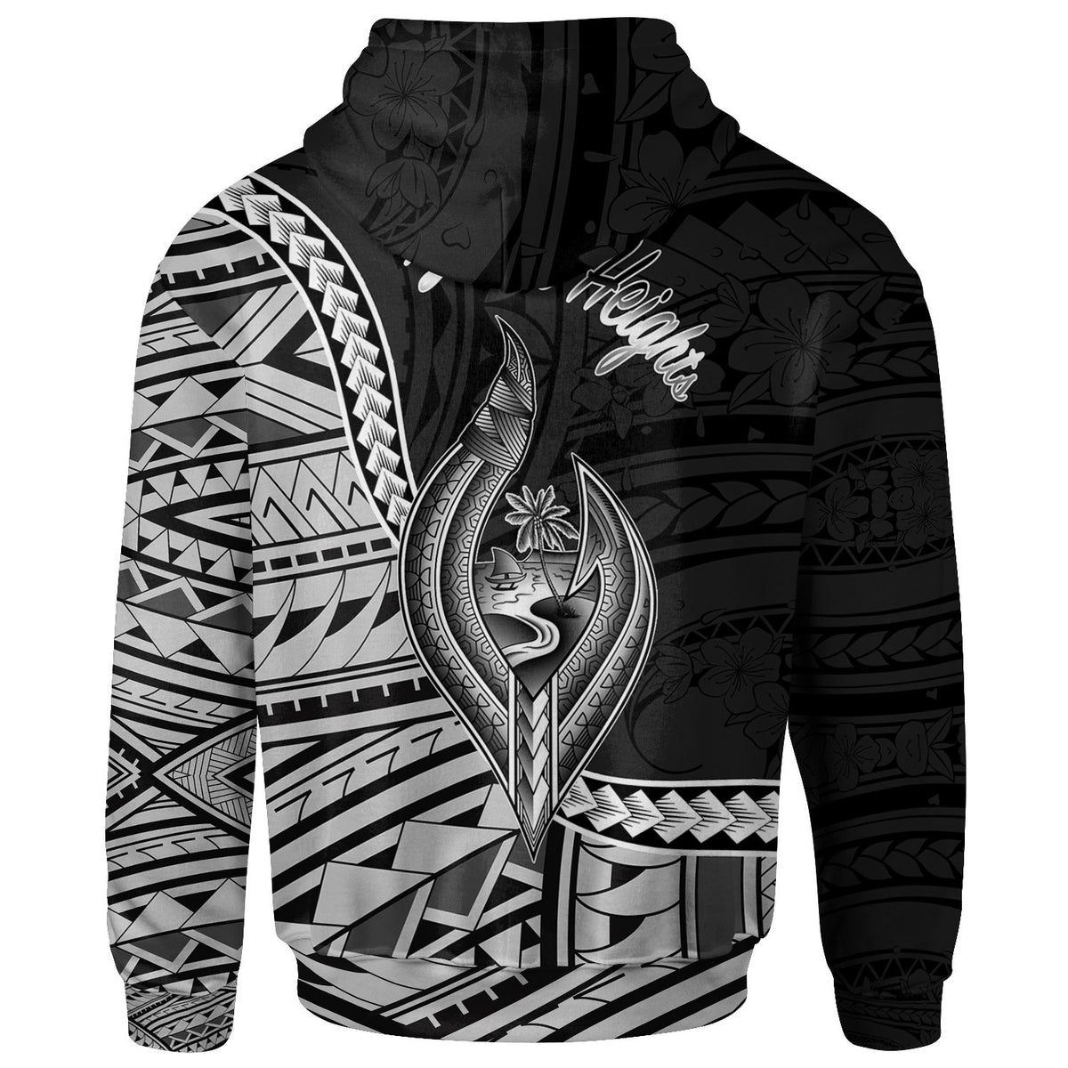Guam Zip Hoodie Agana Heights Seal of Guam Polynesian Patterns - Polynesian Pride
