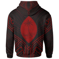 Guam Hoodie Guam Seal Red Tribal Patterns - Polynesian Pride
