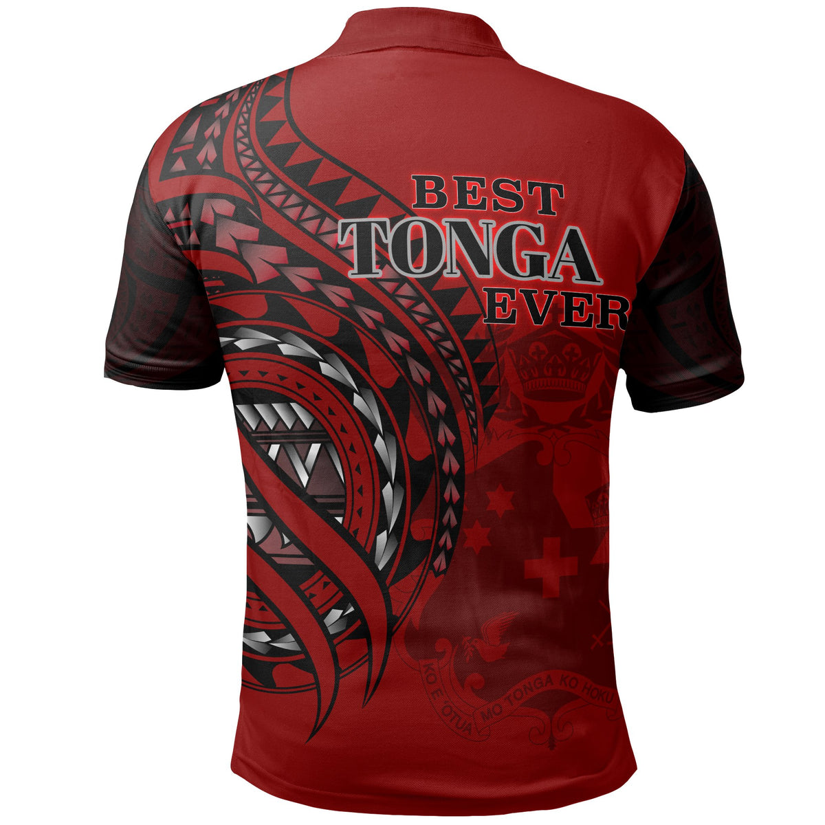 Tonga Polo Shirt Red Color Polynesian Patterns Best Tonga Ever - Polynesian Pride