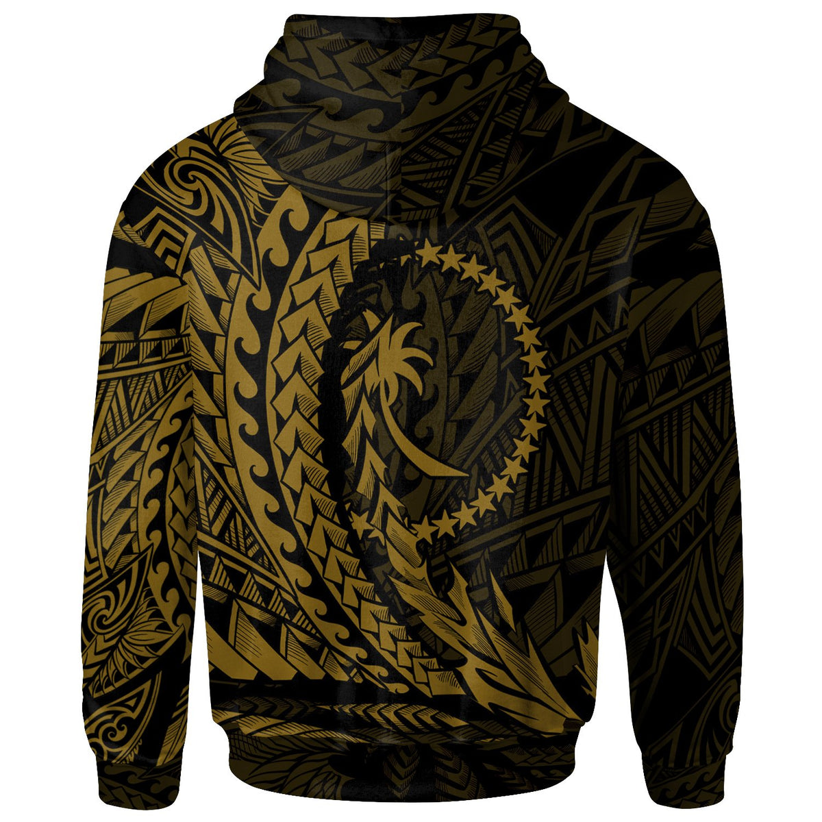 Chuuk State Hoodie Gold Wings Style - Polynesian Pride