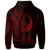 Yap State Hoodie Red Custom Wings Style - Polynesian Pride
