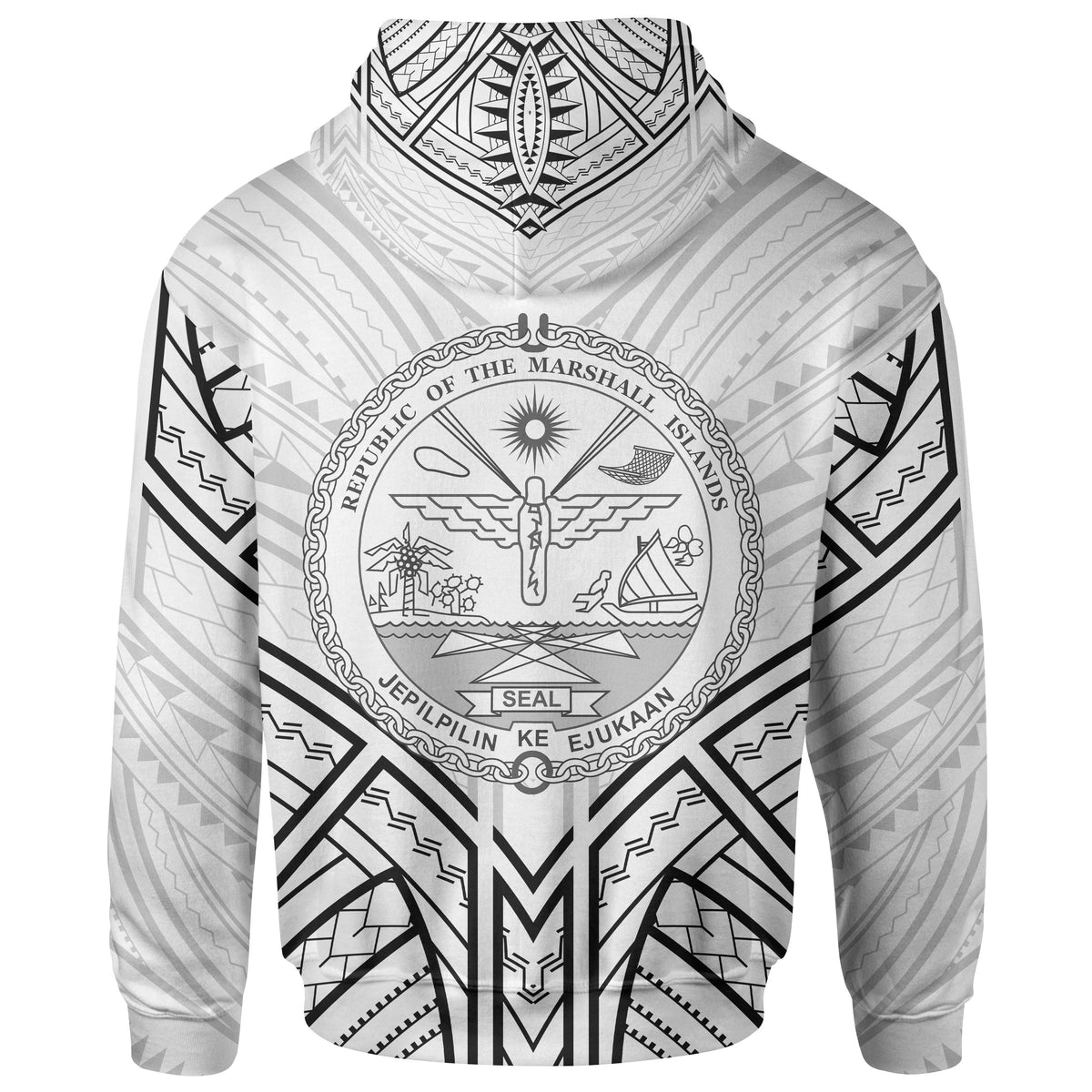 Marshall Islands Zip Hoodie Marshall Islands Seal Tribal Patterns - Polynesian Pride