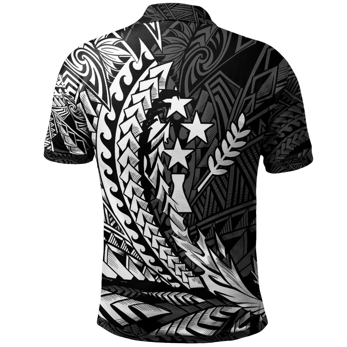 Kosrae State Polo Shirt White Wings Style - Polynesian Pride