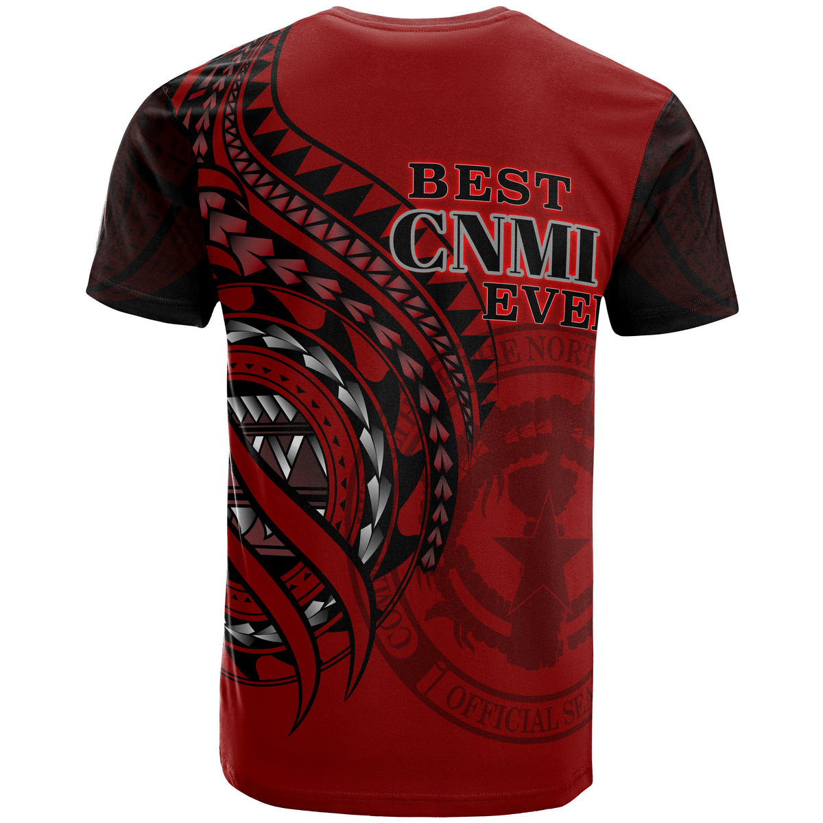 Northern Mariana Islands T Shirt Red Color Polynesian Patterns Best CNMI Ever - Polynesian Pride